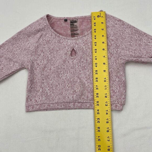 Gymshark Pink Cropped Top Long Sleeve Moisture Wick Athleisure Size Small - Picture 7 of 9